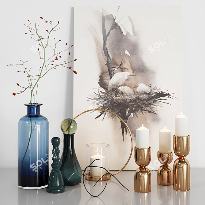 Corona Decor Set: Premium Materials 3D model image 1