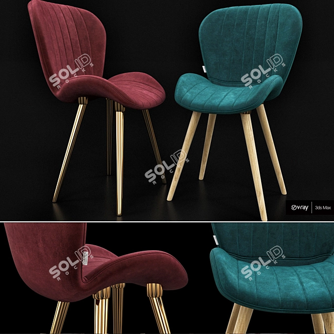 Elegant Orleans Gray Chair 3D model image 1