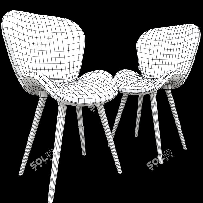 Elegant Orleans Gray Chair 3D model image 2