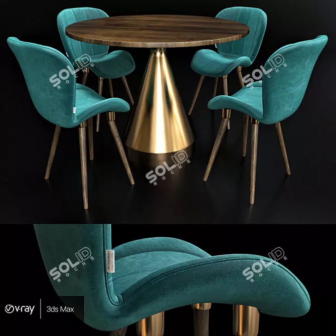 Orleans Table Chair Set 3D model image 1