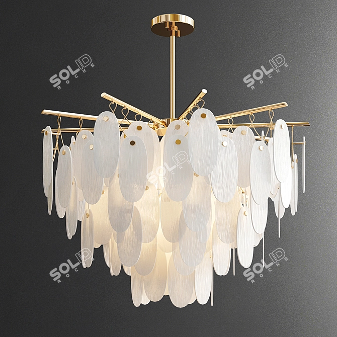 Exquisite Chandelier Collection: Haskell, Capiz, Cora, Odeon 3D model image 2