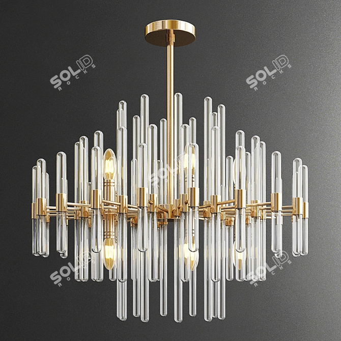 Exquisite Chandelier Collection: Haskell, Capiz, Cora, Odeon 3D model image 3