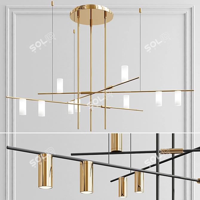 Sleek Elegance: TossB Minimalist Chandelier 3D model image 1