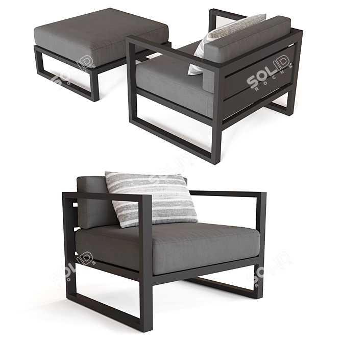 Aegean Aluminum Classic Lounge Chair 3D model image 2