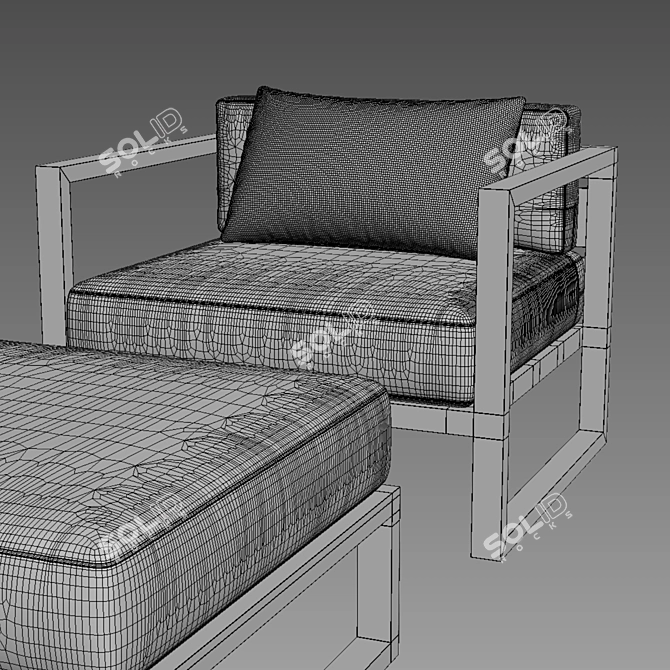 Aegean Aluminum Classic Lounge Chair 3D model image 3