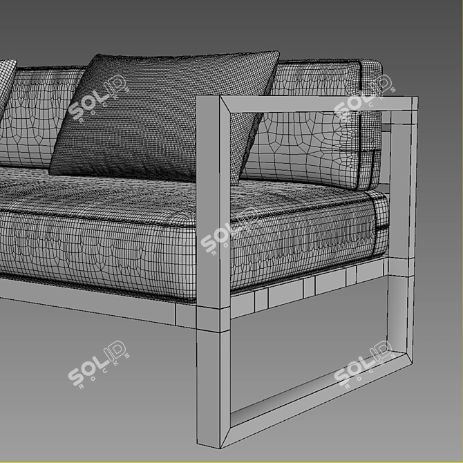 Aegean Aluminum Classic Sofa - Stylish and Comfortable 3D model image 2