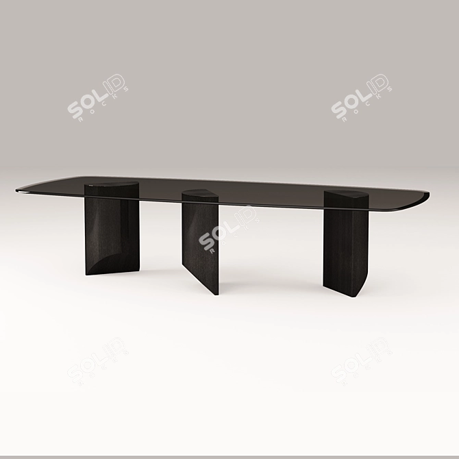 Elegant Wedge Dining Table 3D model image 3