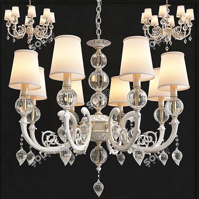 Vintage-inspired Pendant Chandelier 3D model image 1