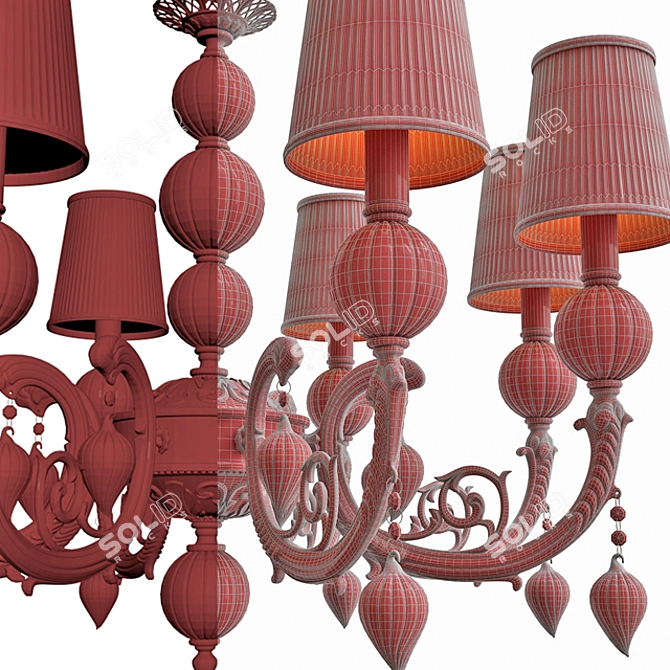 Vintage-inspired Pendant Chandelier 3D model image 3