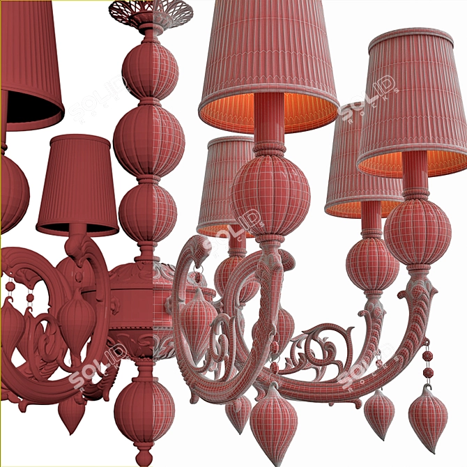 Vintage-inspired Pendant Chandelier 3D model image 6