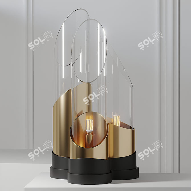 Elegant Bamboo Table Lamp 3D model image 1