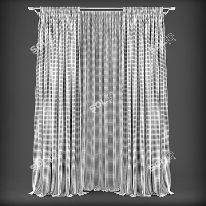 Elegant Polys Curtain Set 3D model image 2