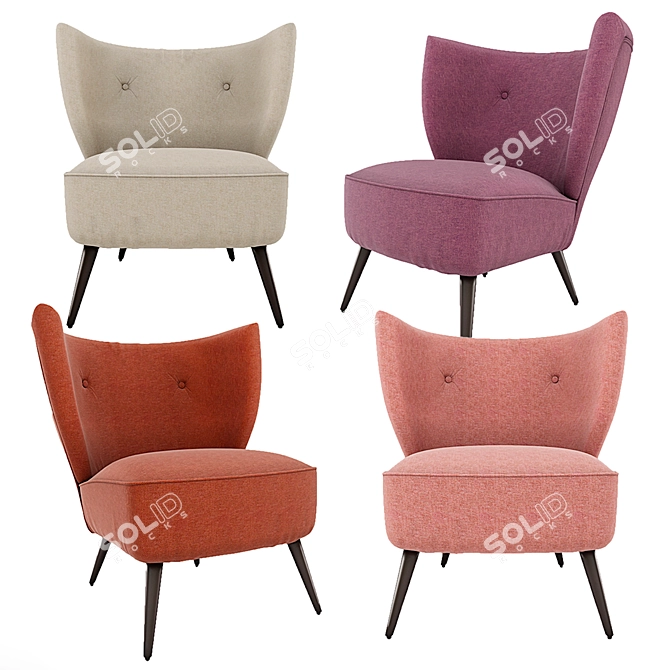 La Redoute Franck Linen Accent Chair 3D model image 1