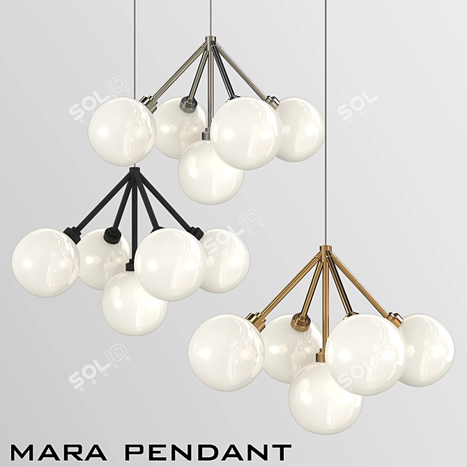 Elegant Mara Pendant Chandelier 3D model image 1