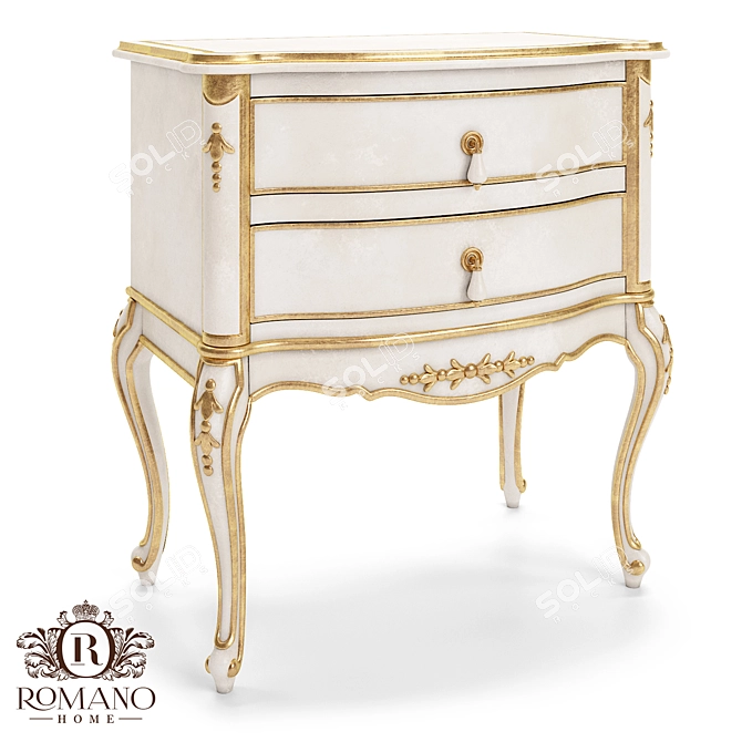Romano Home Handcrafted Bedside Table 3D model image 1