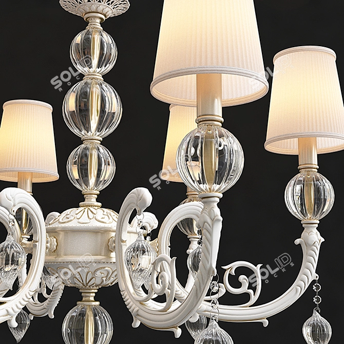 Elegant White Pendant Chandelier 3D model image 2