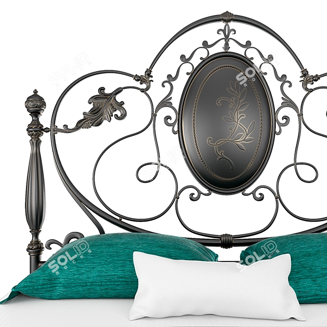 Elegant Italian Caruso Bed 3D model image 2