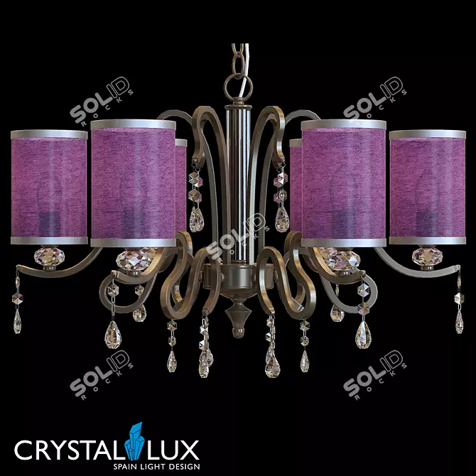 Elisa SP6 Purple Art-Deco Pendant 3D model image 1