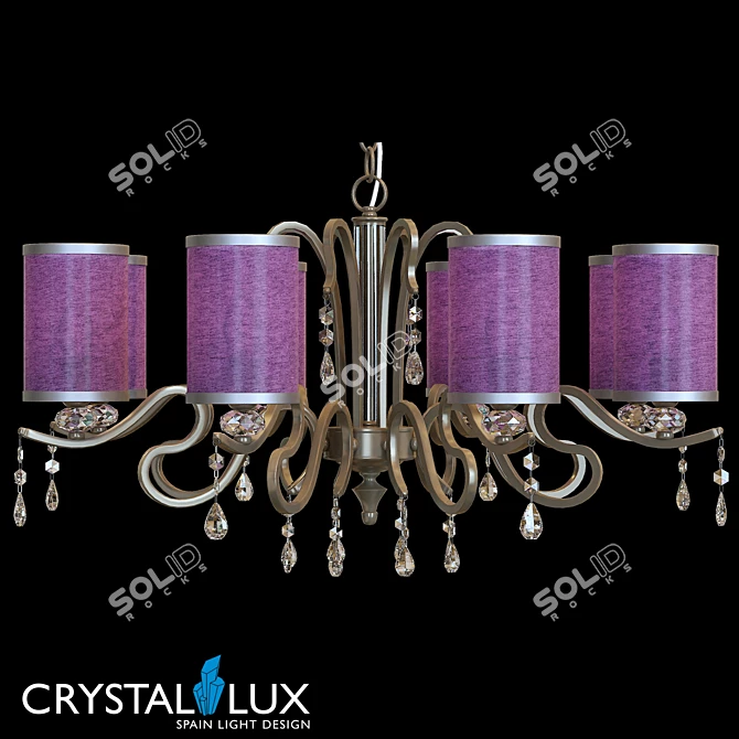 Crystal Lux Elisa SP8 Purple Pendant 3D model image 1