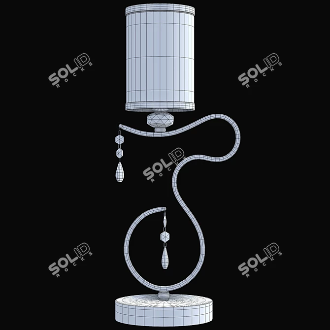 Elisa White LG1: Art Deco Pendant Light from Spain (480mm) 3D model image 2