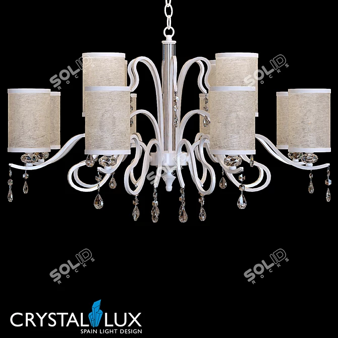 Title: Crystal Lux Elisa White SP12 Pendant Light 3D model image 1