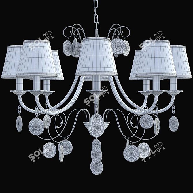 Emilia SP8: Exquisite Art-Deco Hanging Light 3D model image 2