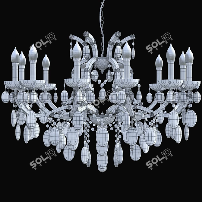 Hollywood Classic Chandelier 3D model image 2