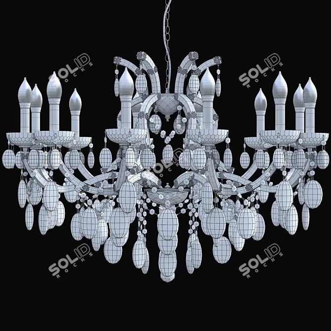 Crystal Lux Hollywood SP12 Gold Pendant Chandelier 3D model image 2