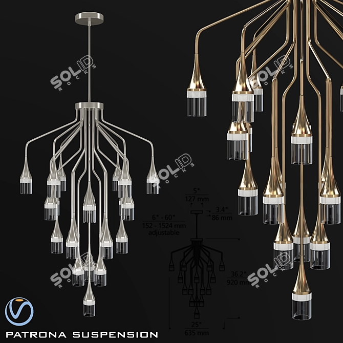 Elegant Patrona Suspension: Transforms Any Space 3D model image 1