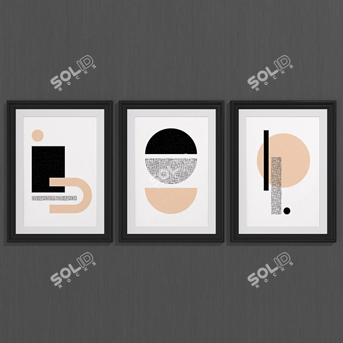 Contemporary Geometric Art Set 3D model image 1