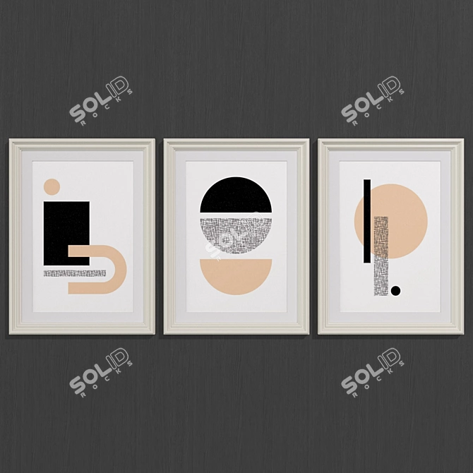 Contemporary Geometric Art Set 3D model image 2