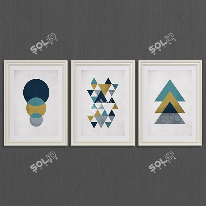 Modern Geometric Art Set 3D model image 2