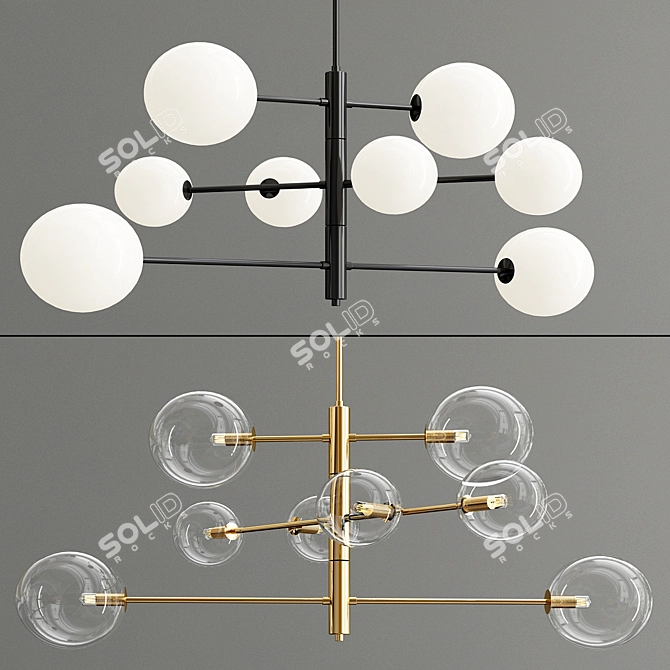 Modern Pellet Chandelier 3D model image 2