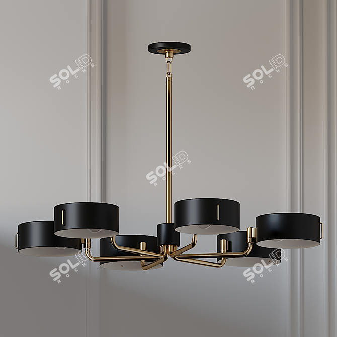  Simon Brass Chandelier: Modern Elegance 3D model image 1