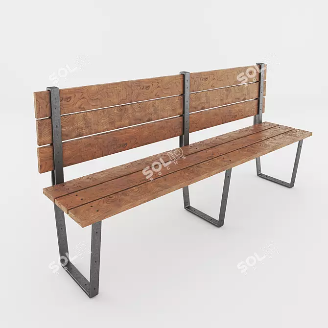 Landscape Bench: Serene Seating Solution 3D model image 1