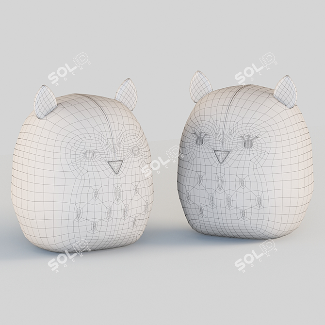 SQUISHMALLOW 16" Puff The Owl: Adorably Huggable Plush 3D model image 3