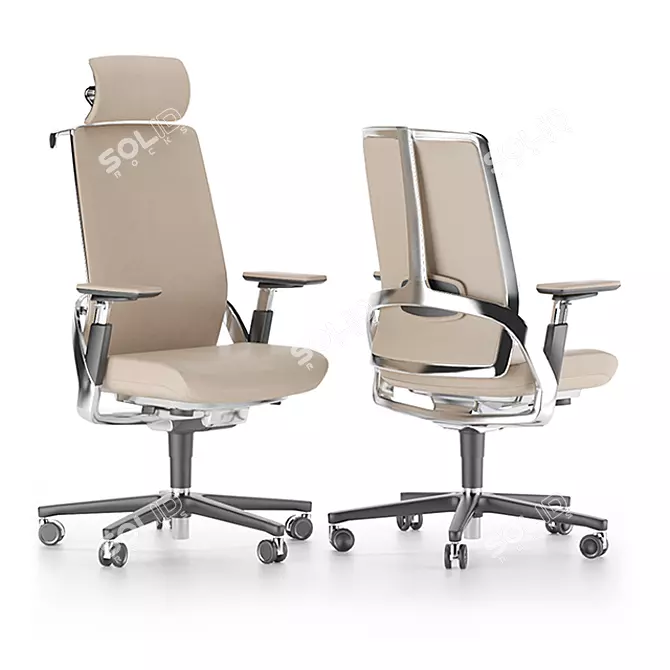 ErgoChic Office Chair 3D model image 2