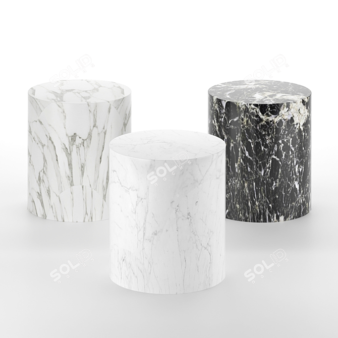 Marble Monolith Side Table 3D model image 2
