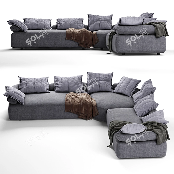 Sleek Design Flick Flack Sofa 3D model image 2