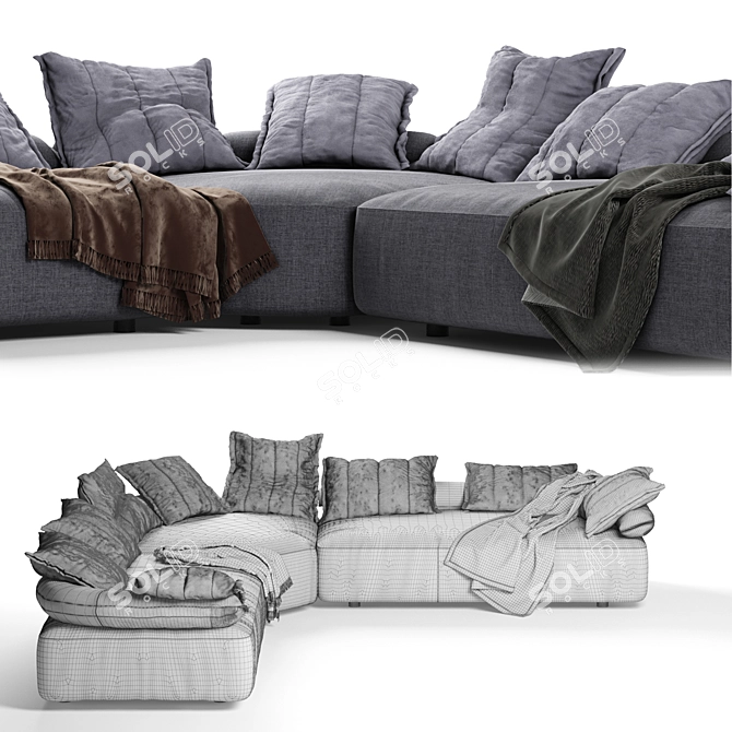 Sleek Design Flick Flack Sofa 3D model image 3