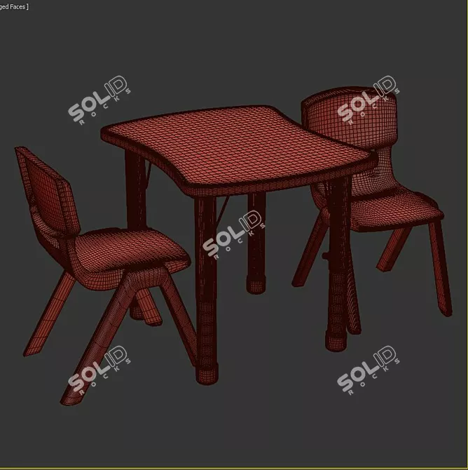 Versatile Rectangular Activity Table 3D model image 3