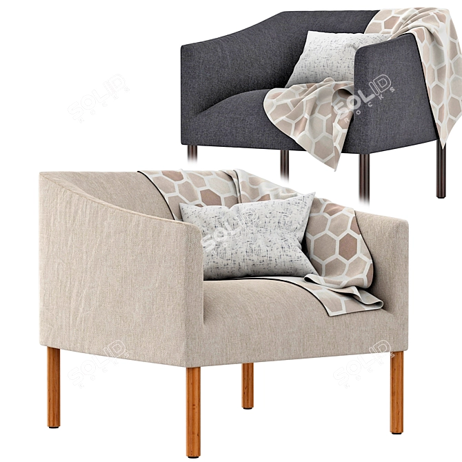 Modern Comfort Bankside Chair 3D model image 1