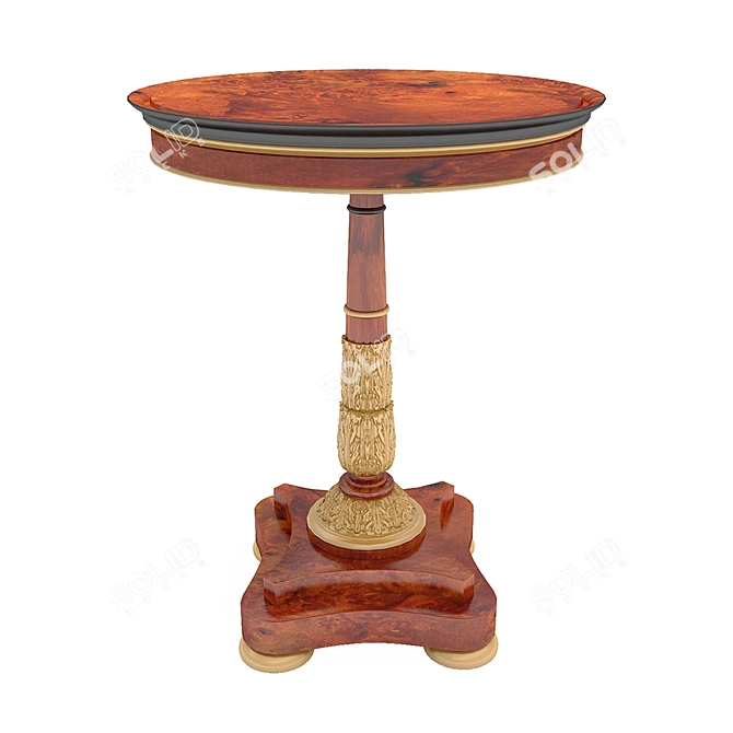 Antique Empirio Table: Cornia Mitra & Palisander, 70cm x 55cm 3D model image 1