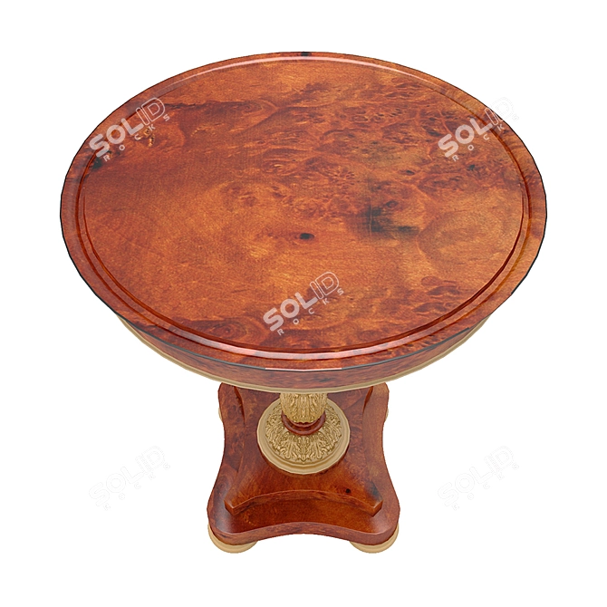 Antique Empirio Table: Cornia Mitra & Palisander, 70cm x 55cm 3D model image 2