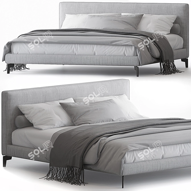 Modern Stone Plus Bed by Meridiani 3D model image 1