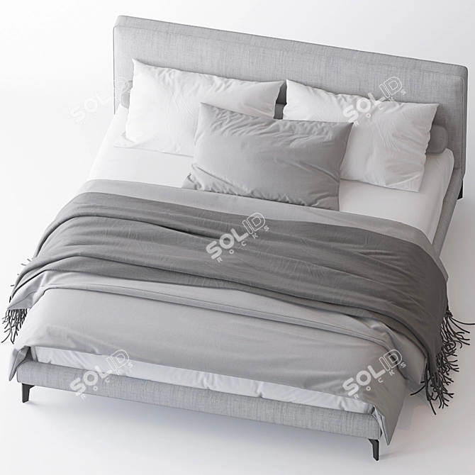 Modern Stone Plus Bed by Meridiani 3D model image 2