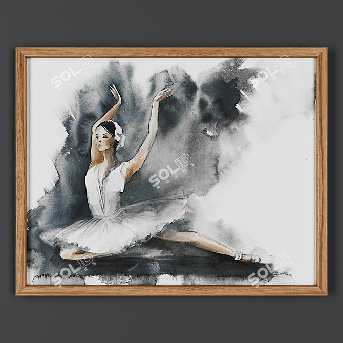 Wooden Framed Artwork 3D model image 1