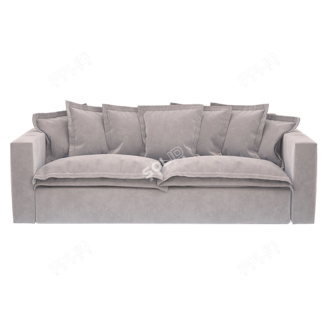 Loft Design Sofa with Pillows 3D model image 2