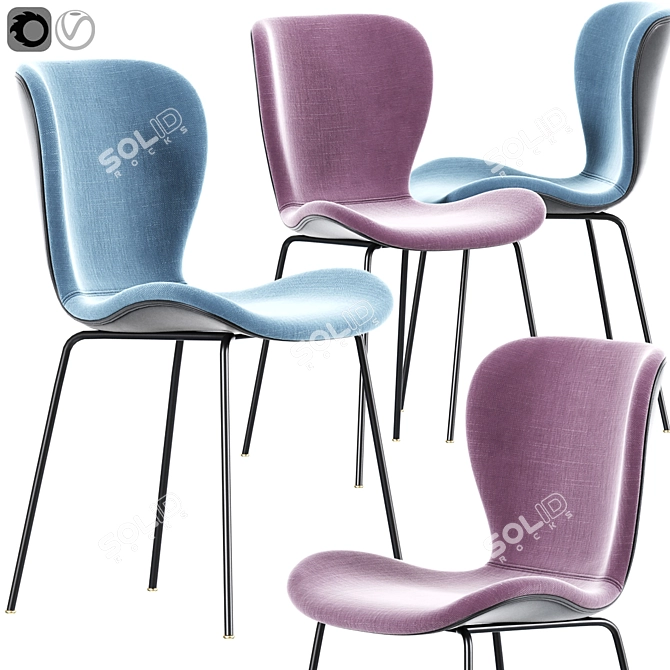 Elegant Etta Dining Chair 3D model image 1