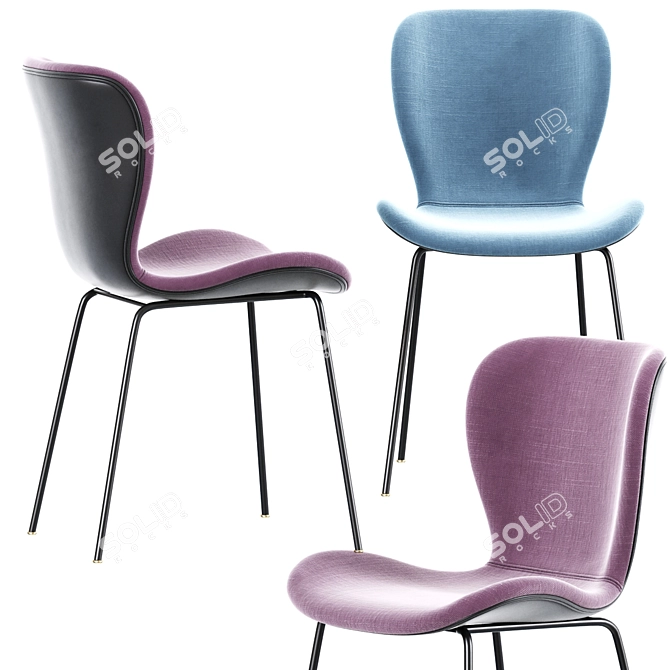 Elegant Etta Dining Chair 3D model image 2